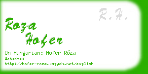 roza hofer business card